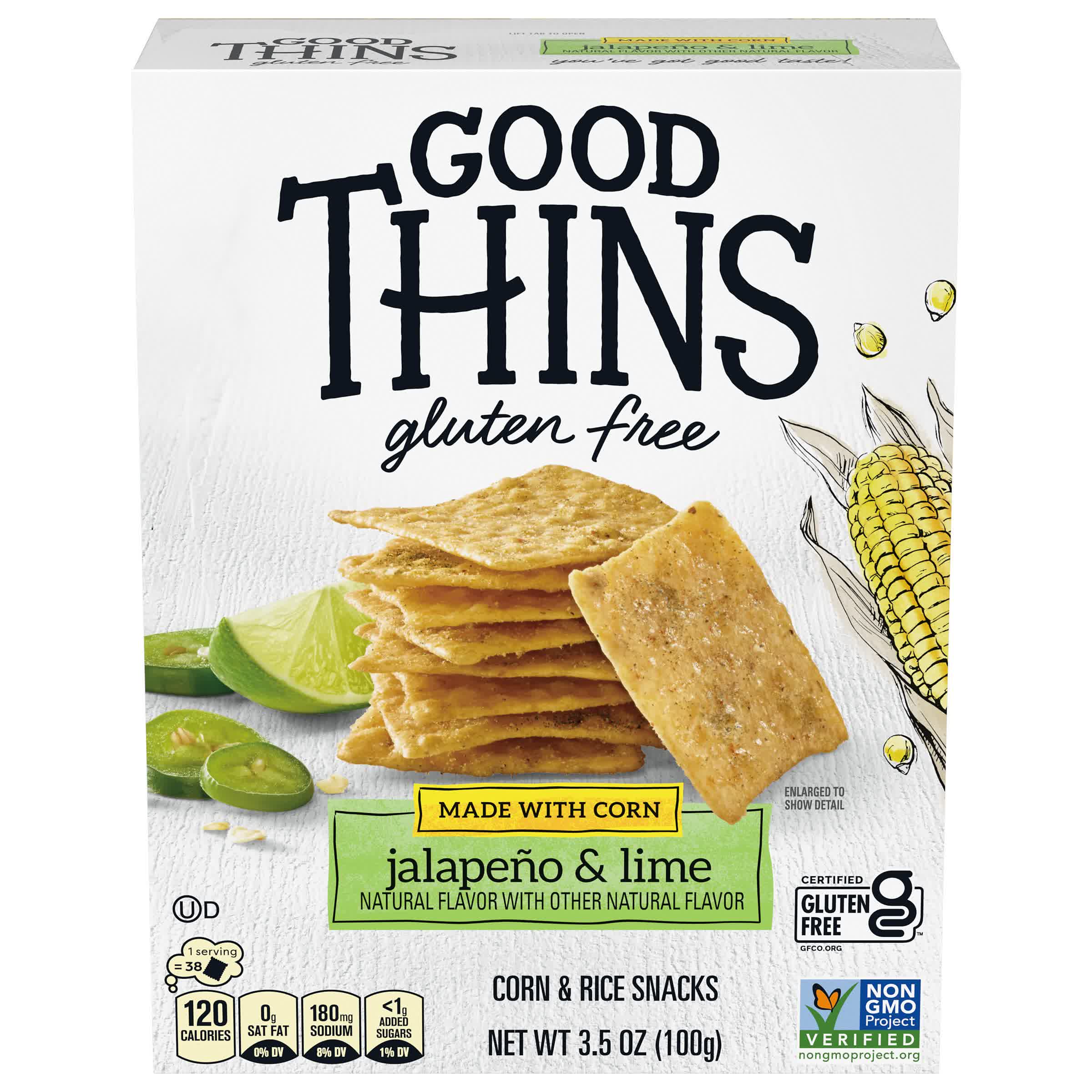 GOOD THINS Jalapeno & Lime Corn & Rice Snacks, 3.5 oz