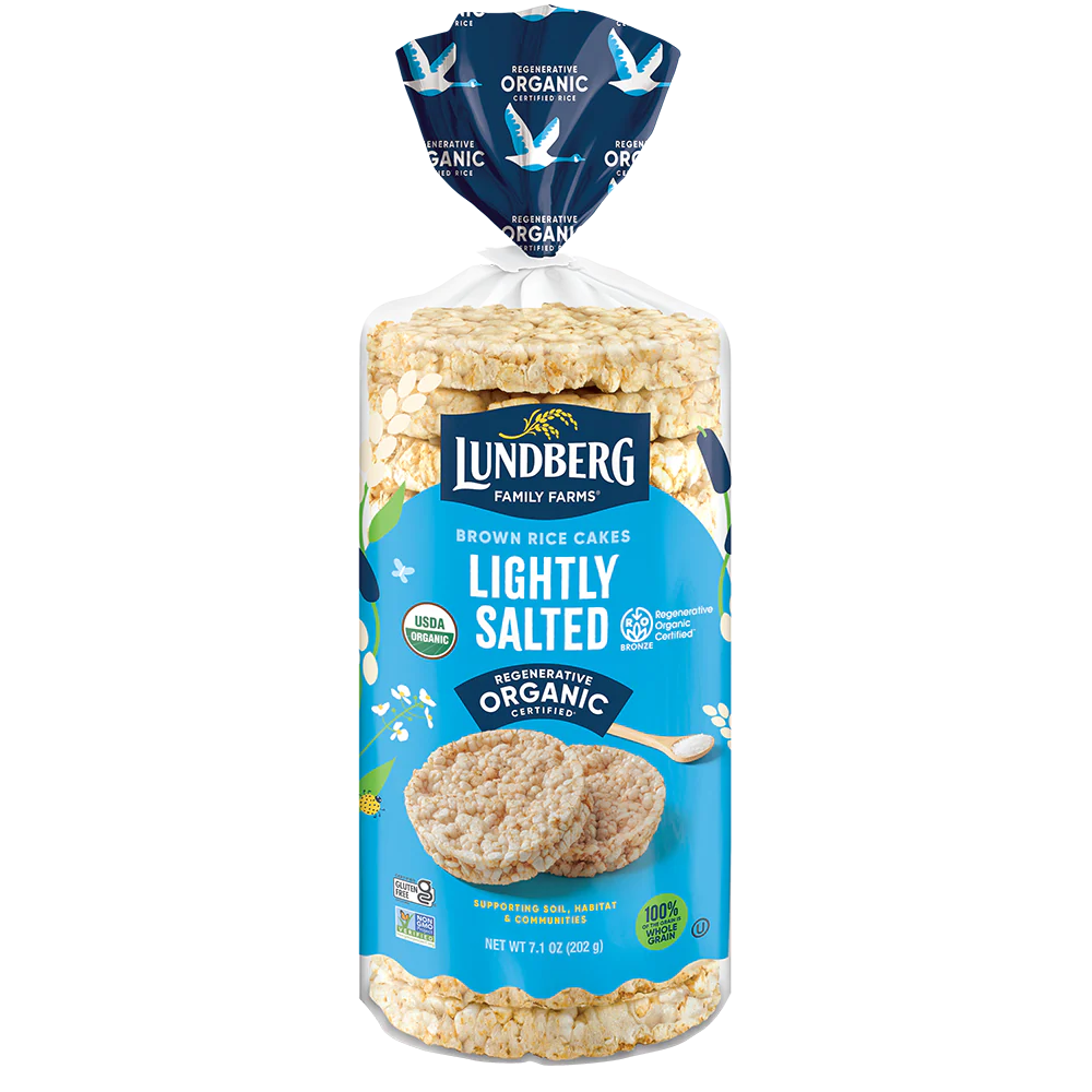 Lundberg Organic Brown Rice Cakes, Lightly Salted, 8.5 oz