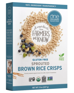 One Degree Organic Foods Sprouted Brown Rice Crisps Cereal, 8 oz