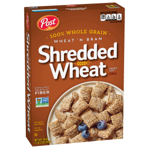 Post Shredded Wheat Wheat'n Bran Spoon Size Cereal, 18 oz