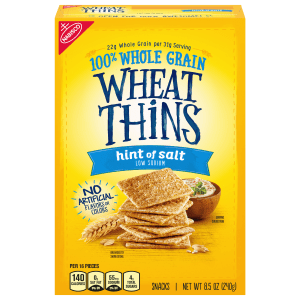 Wheat Thins Hint of Salt Low Sodium Whole Grain Wheat Crackers, 8.5 oz